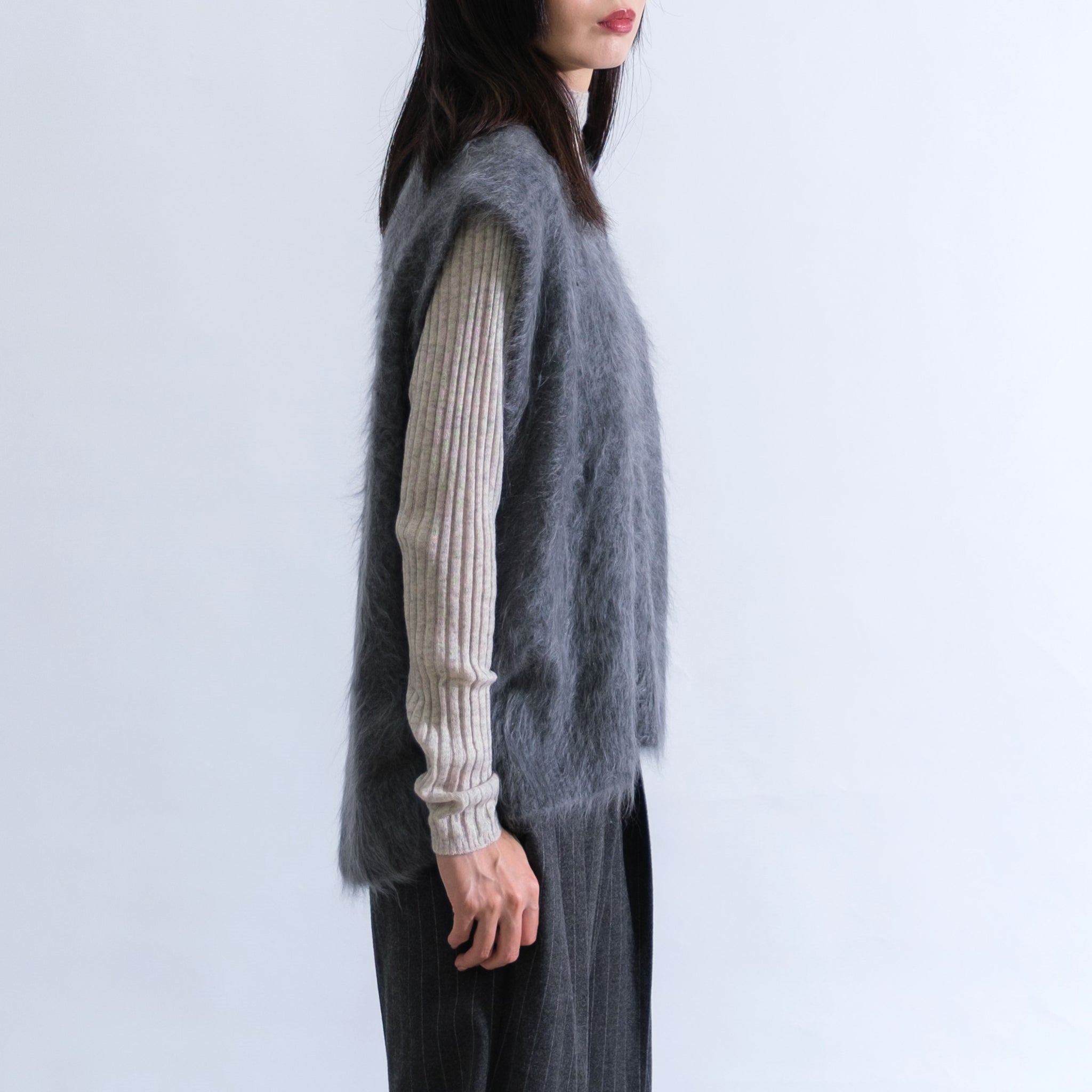 SAPNAA ファーカシミヤ ベスト