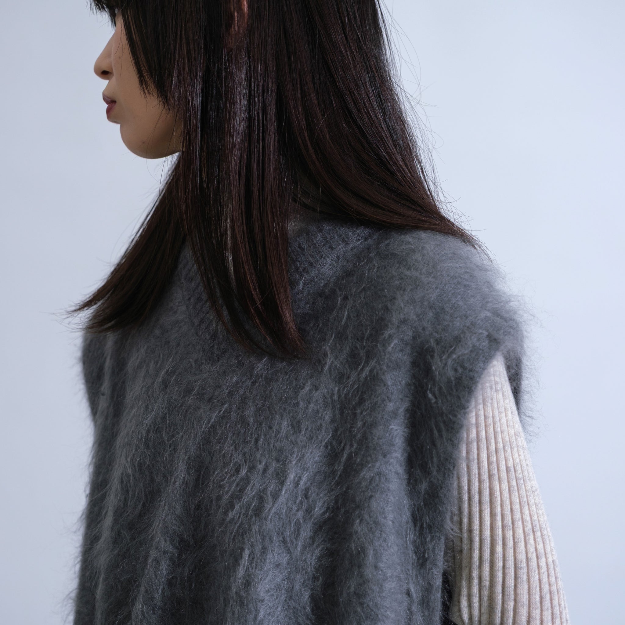 SAPNAA ファーカシミヤ ベスト