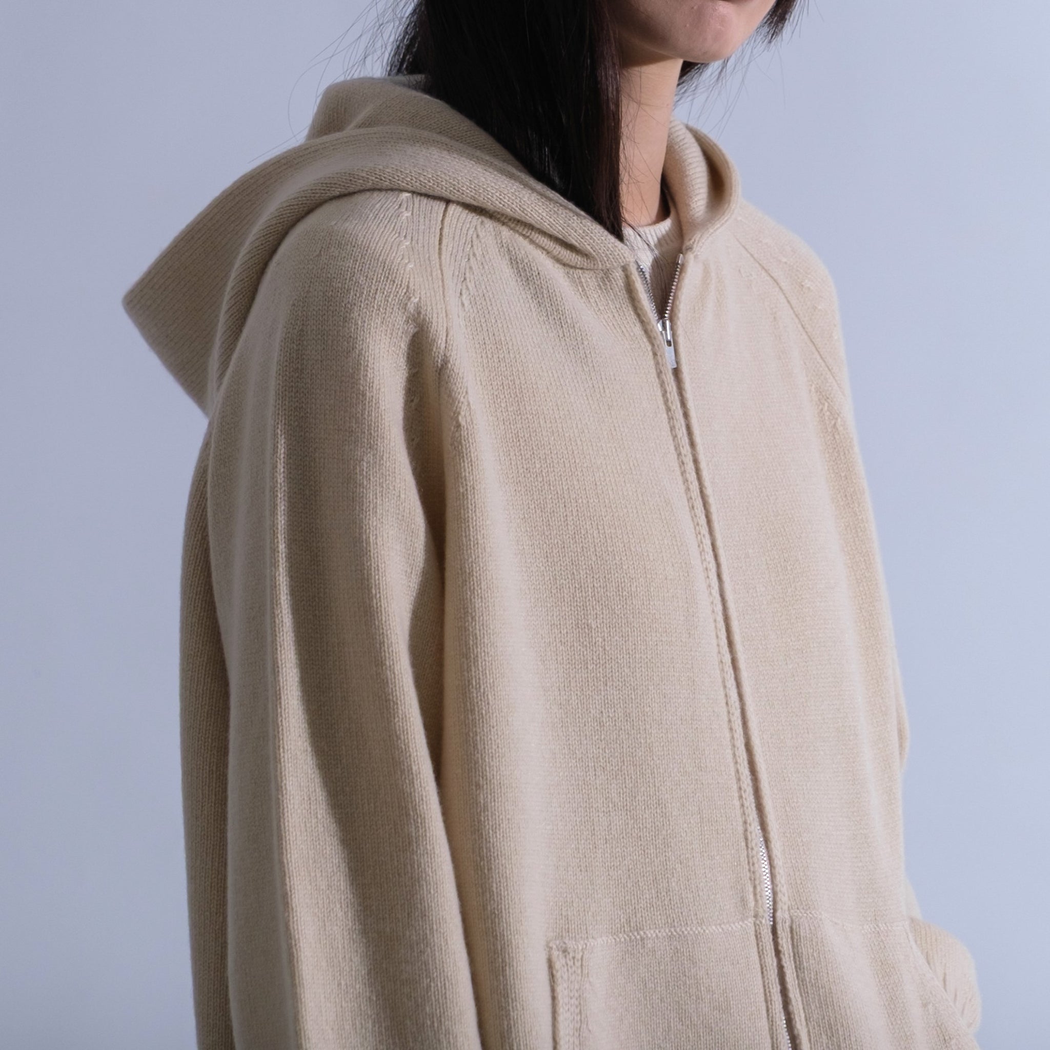 AMANDA カシミヤ フーディジャケット