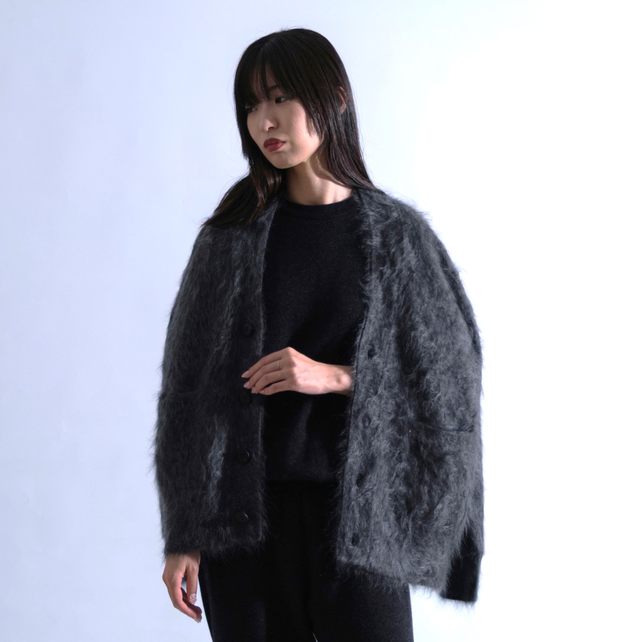 SPUMA55 カシミヤシルクパイル編みプルオーバー