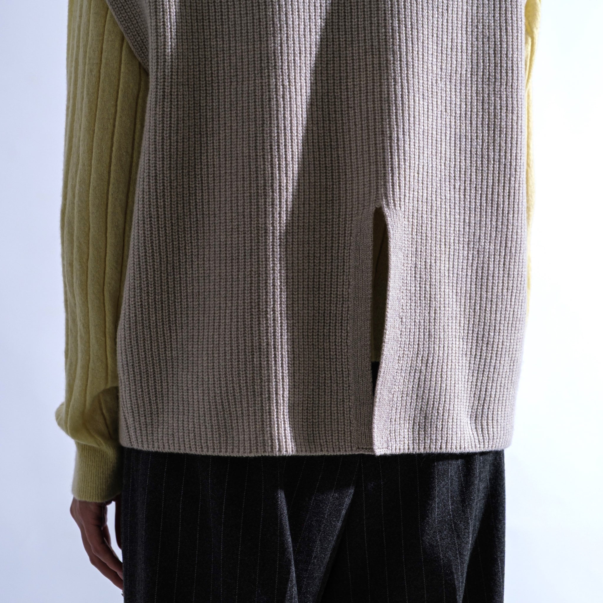 AMANDA カシミヤ 片畦編み ベスト