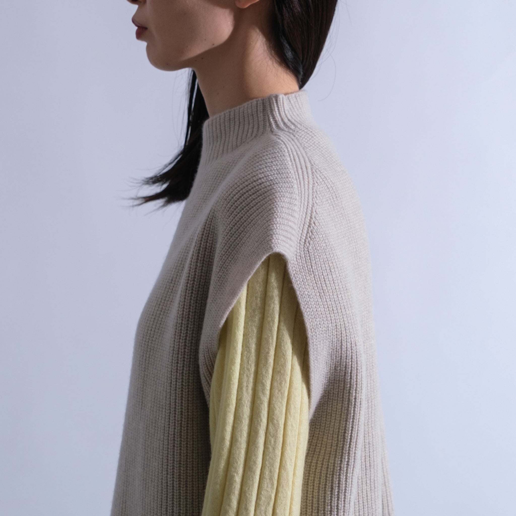 AMANDA カシミヤ 片畦編み ベスト