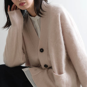 SAPNAA ファーカシミヤ カーディガン 7GG