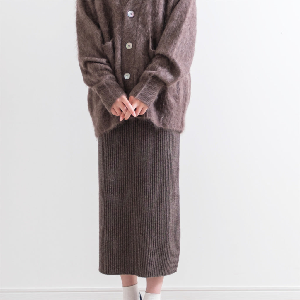 CLARIS カシミヤ リブ編みタイトスカート