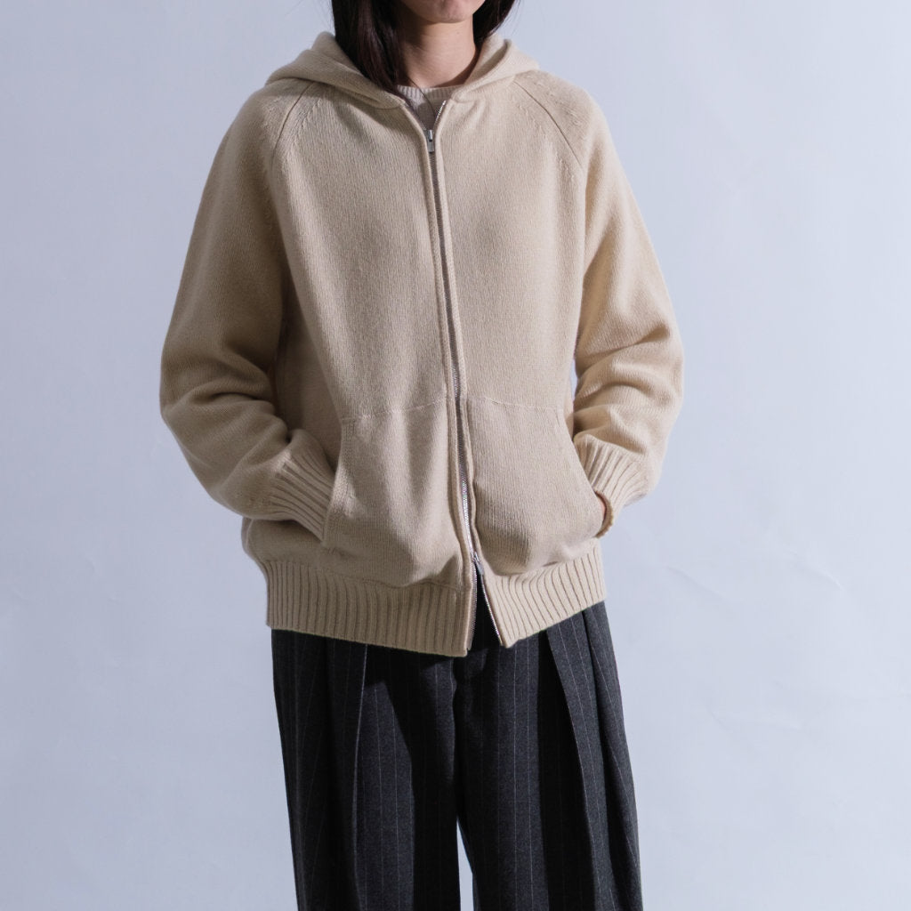 AMANDA カシミヤ フーディジャケット