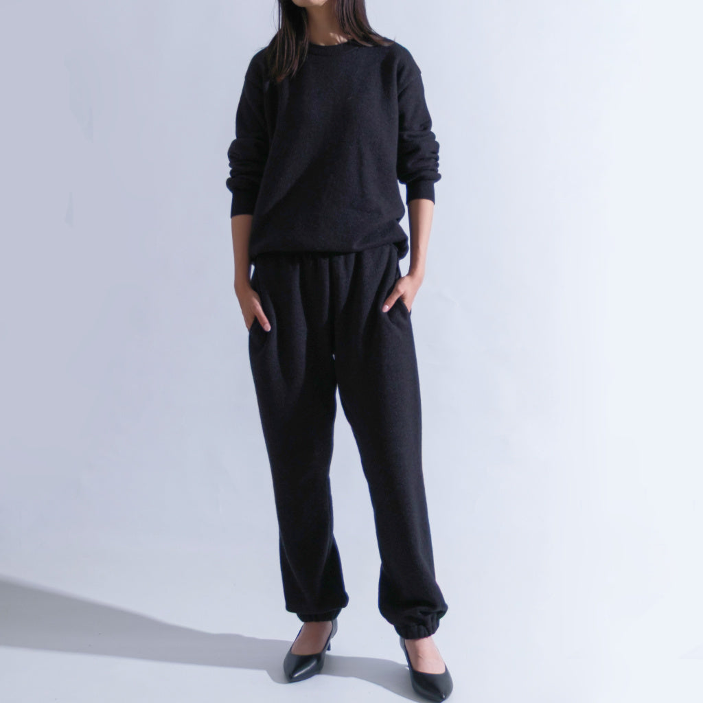 SPUMA55 カシミヤシルクパイル編みジョガーパンツ