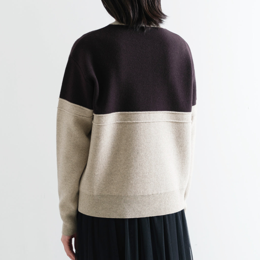 CAPRI ウール カラーブロック カーディガン