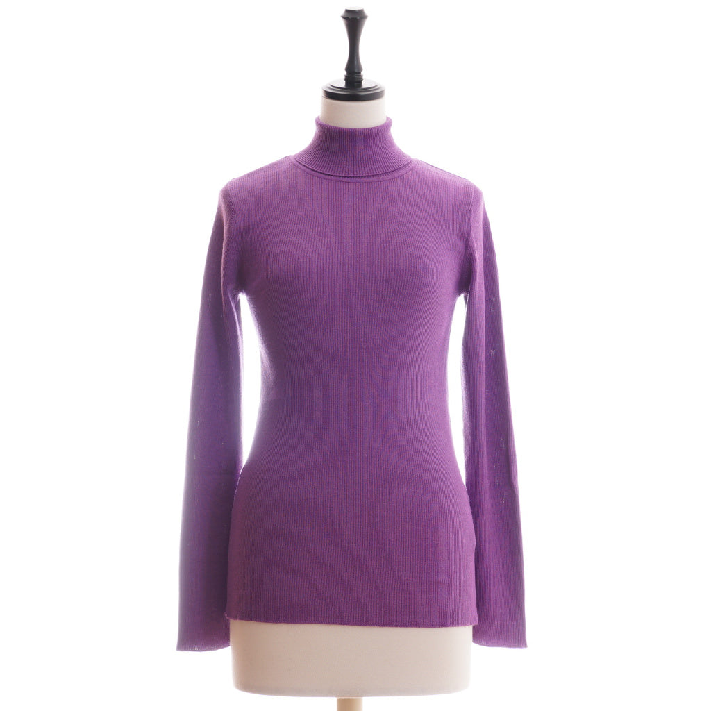 STH  カシミヤシルク タートルネックリブプルオーバー