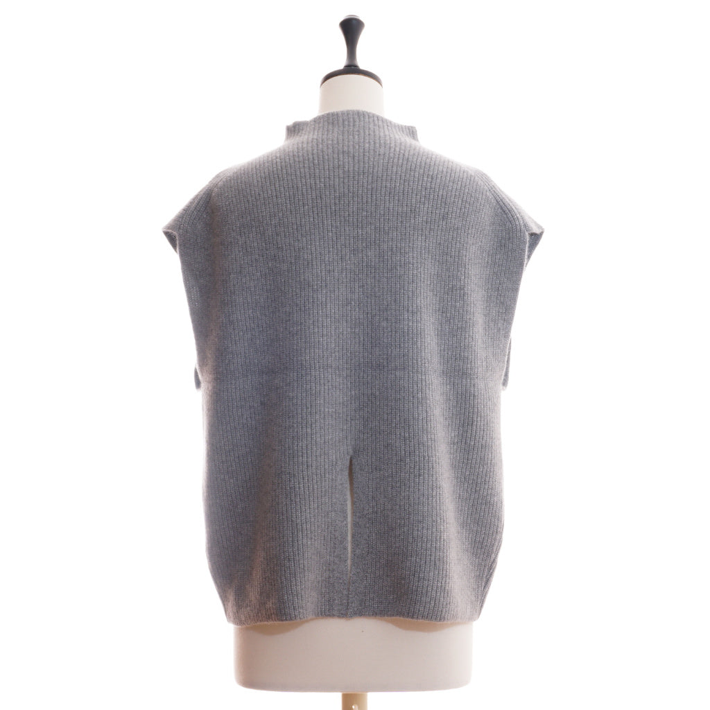 AMANDA カシミヤ 片畦編み ベスト