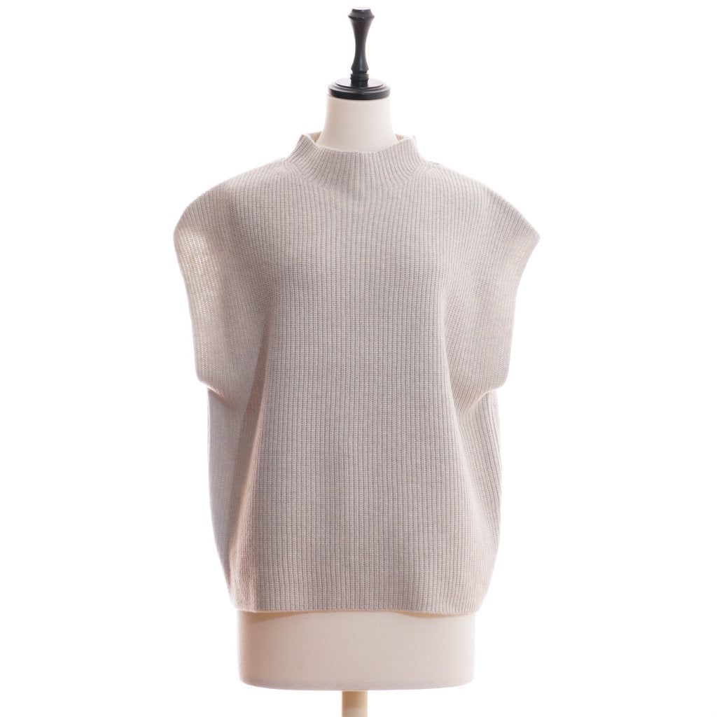 AMANDA カシミヤ 片畦編み ベスト