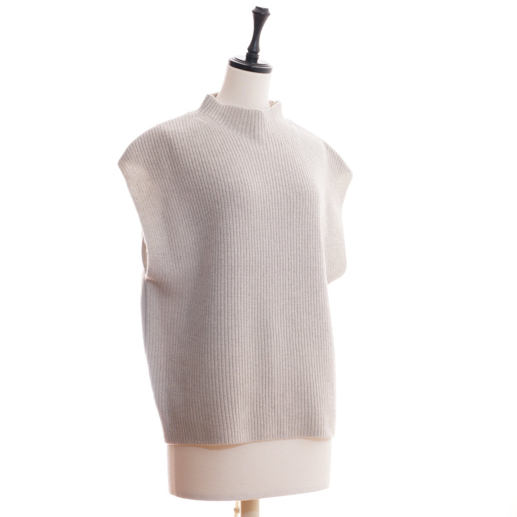 AMANDA カシミヤ 片畦編み ベスト