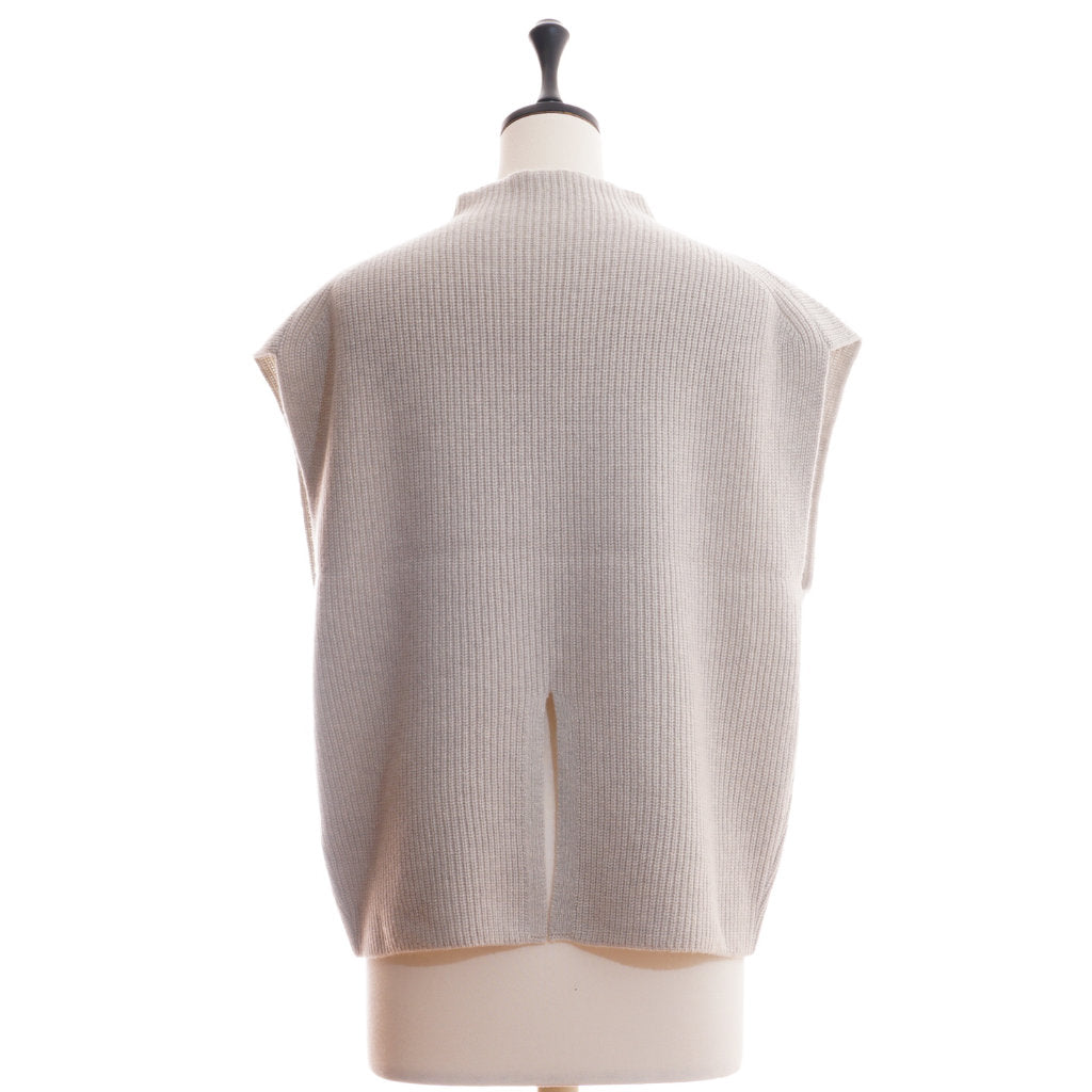 AMANDA カシミヤ 片畦編み ベスト