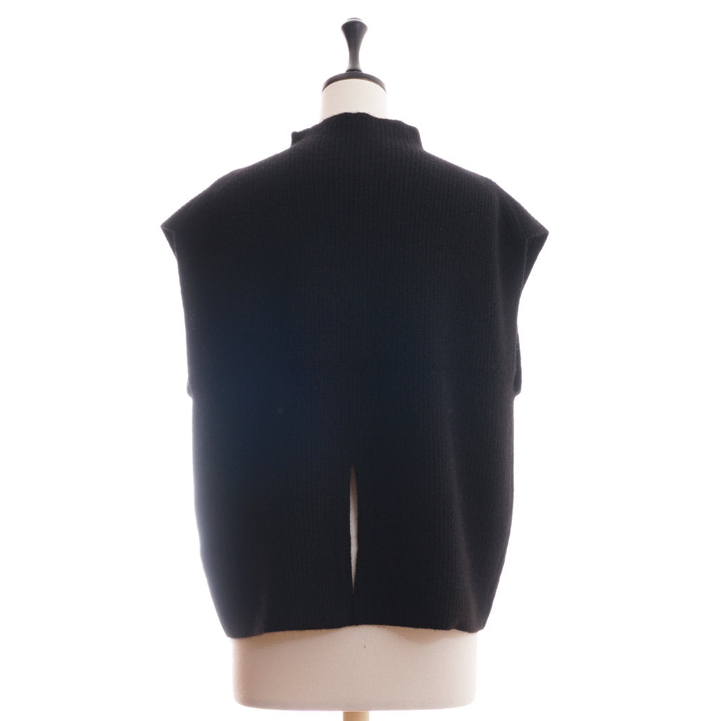 AMANDA カシミヤ 片畦編み ベスト