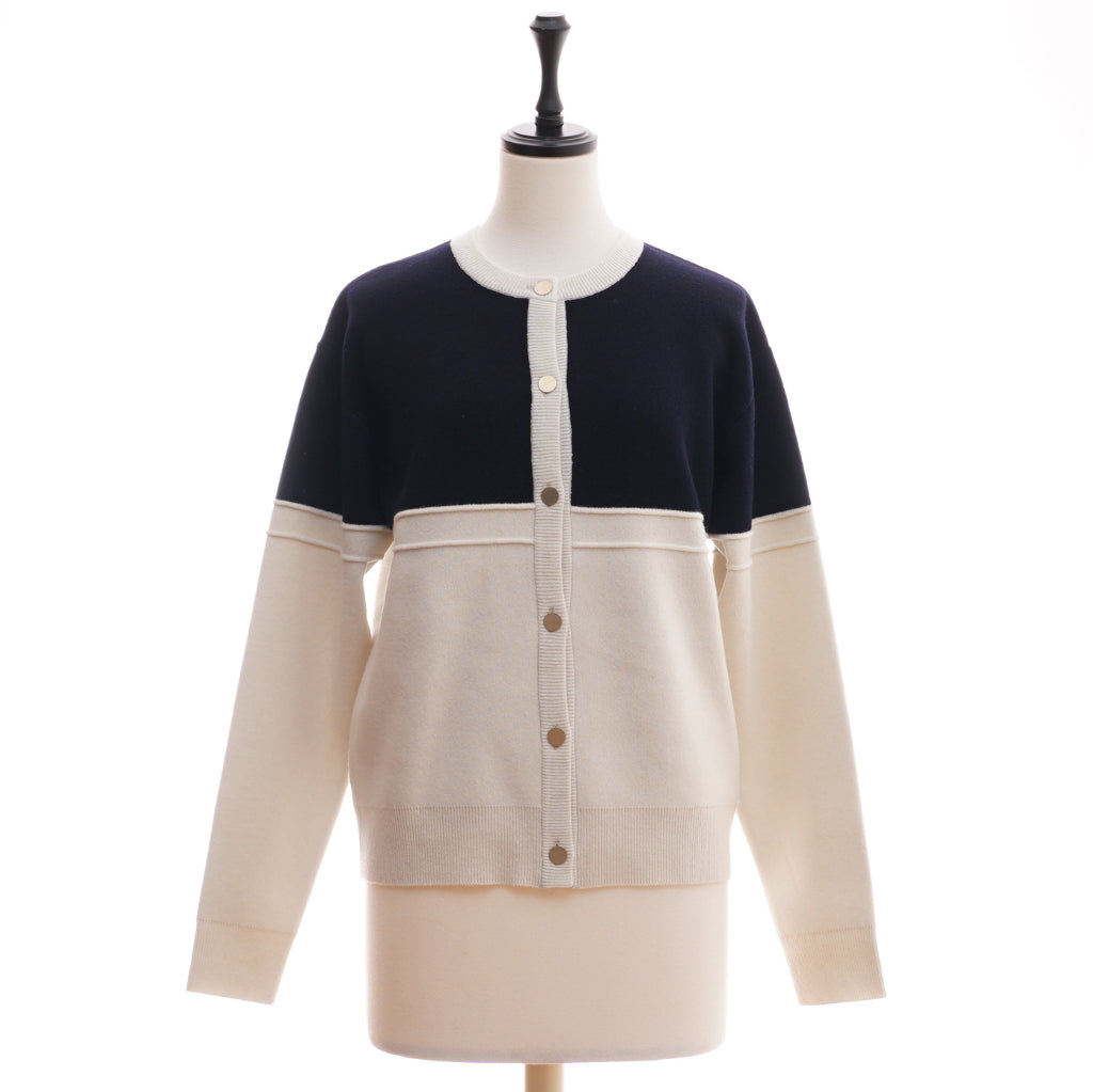 CAPRI ウール カラーブロック カーディガン