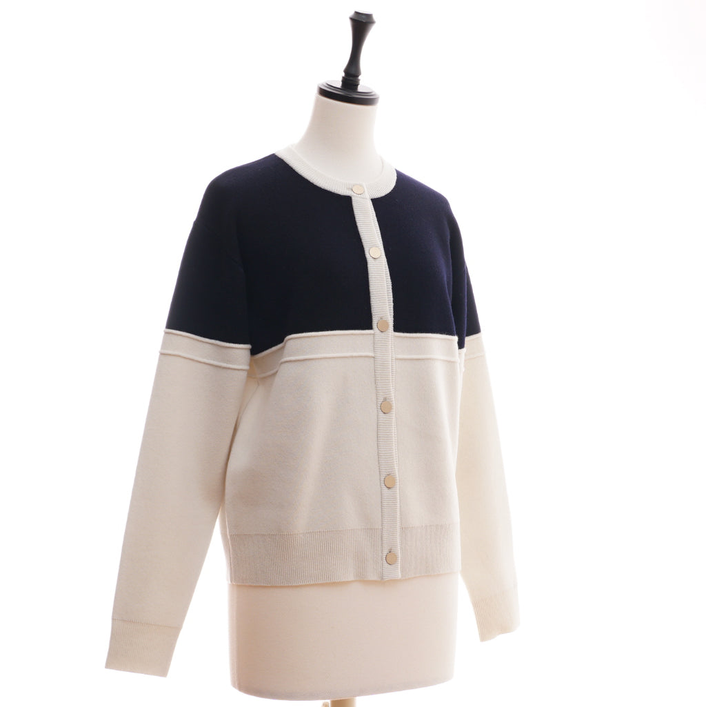 CAPRI ウール カラーブロック カーディガン