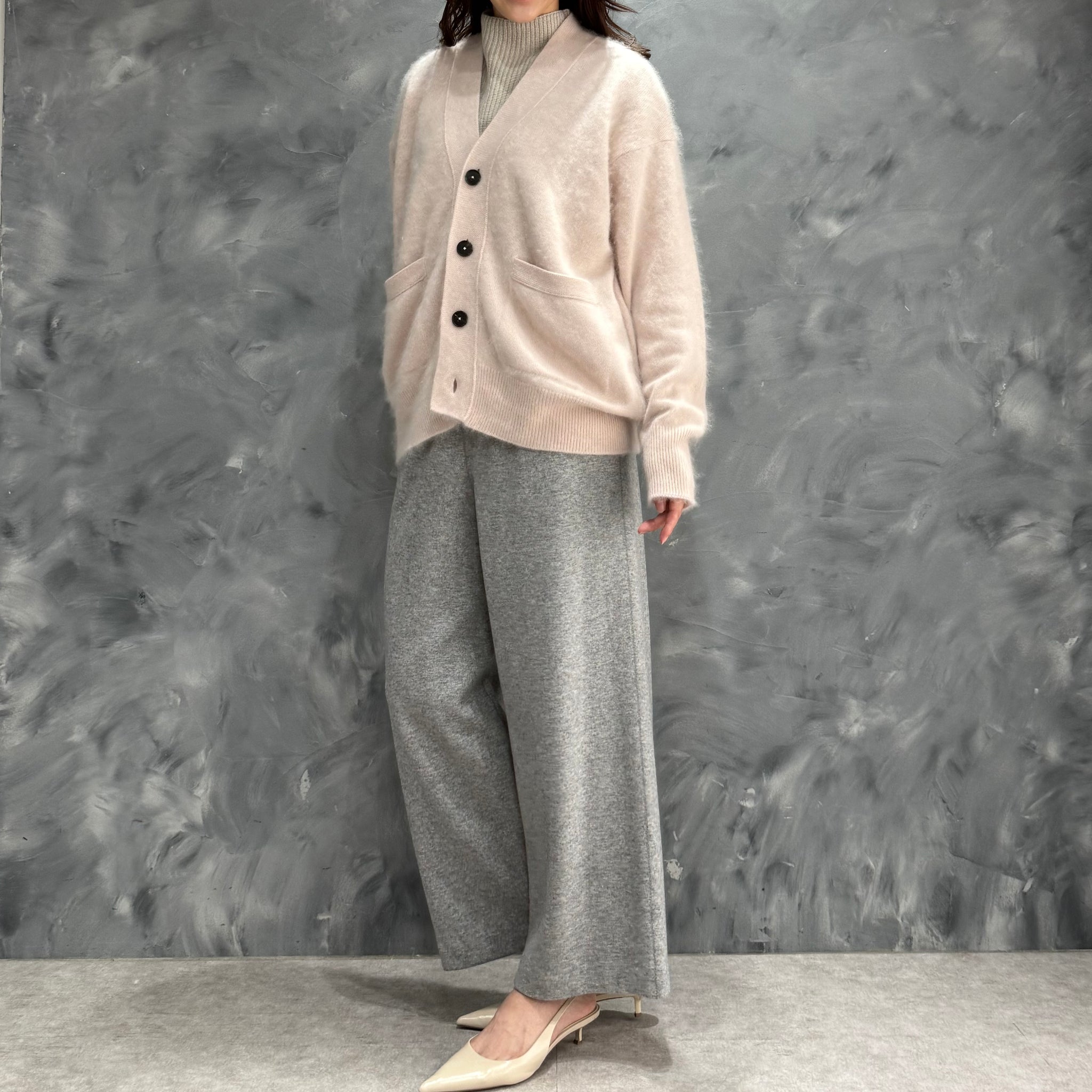 SAPNAA ファーカシミヤ カーディガン 7GG