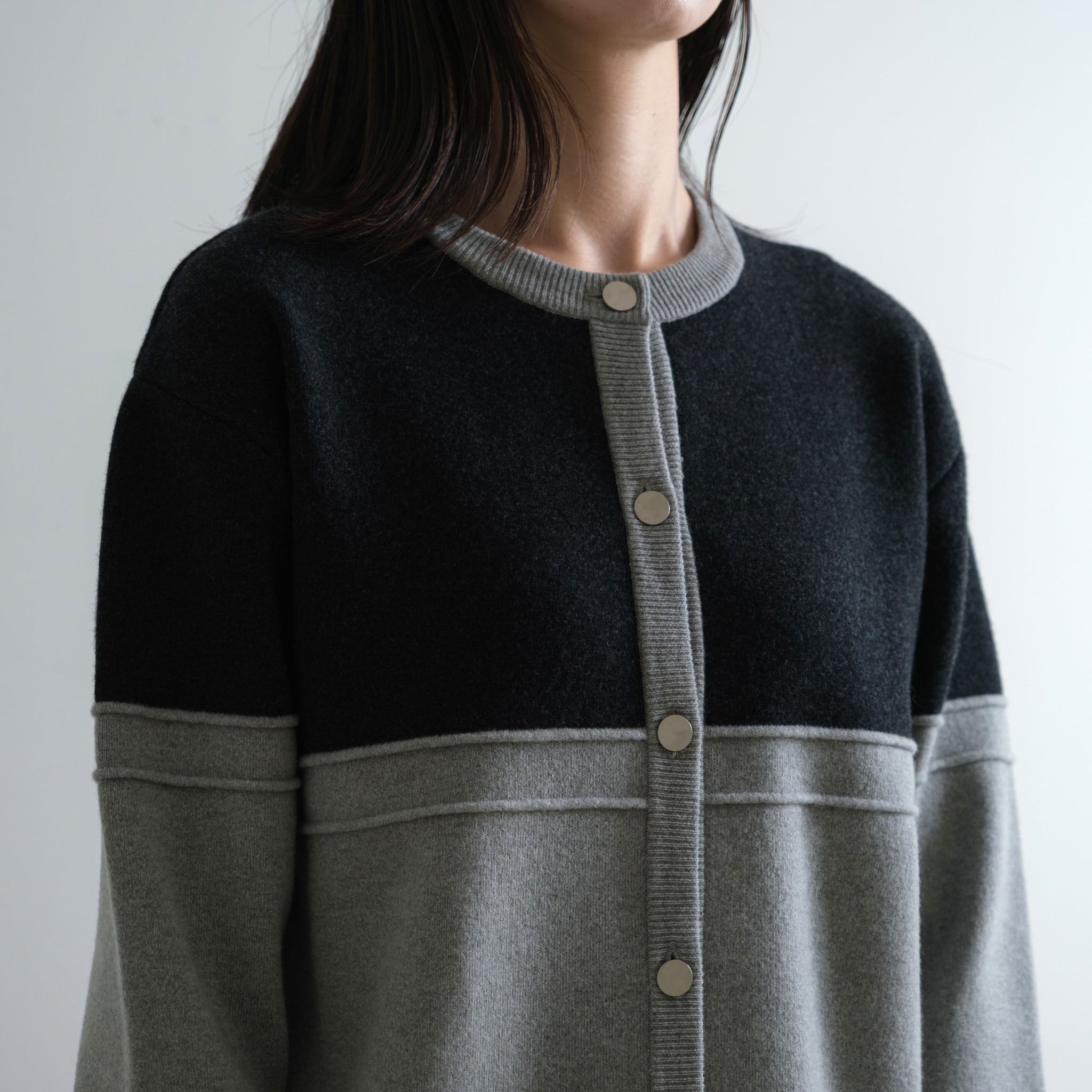 CAPRI ウール カラーブロック カーディガン