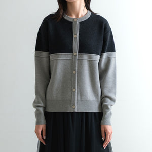 CAPRI ウール カラーブロック カーディガン