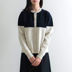 CAPRI ウール カラーブロック カーディガン