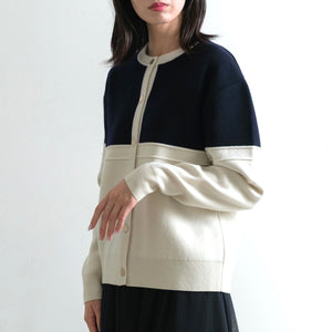 CAPRI ウール カラーブロック カーディガン