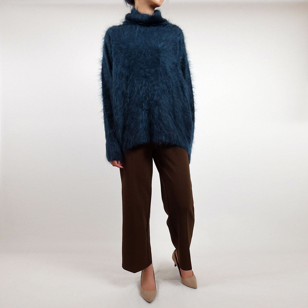 SAPNAA cashmere fur off turtle pullover