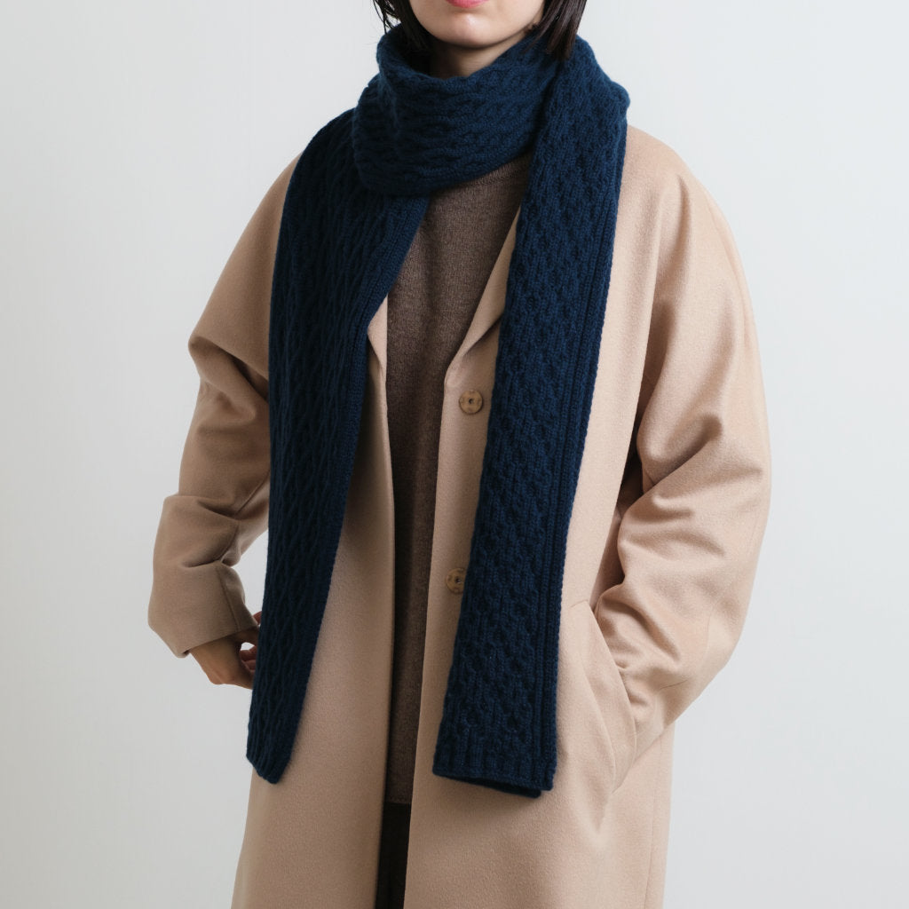 IASON wool cable knit scarf