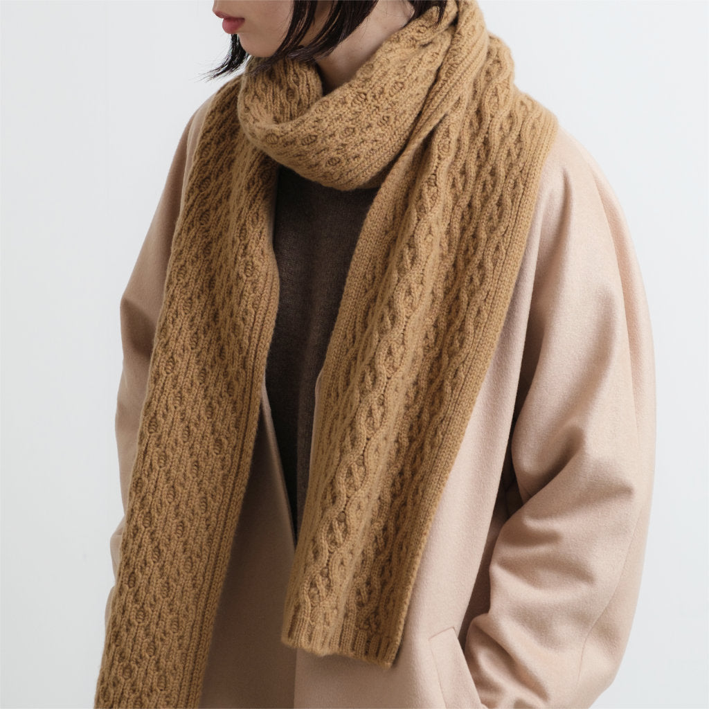 IASON wool cable knit scarf